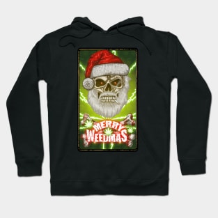 Santa Claus Skull, Christmas, Weed, Weed Culture, Happy Weedmas Hoodie